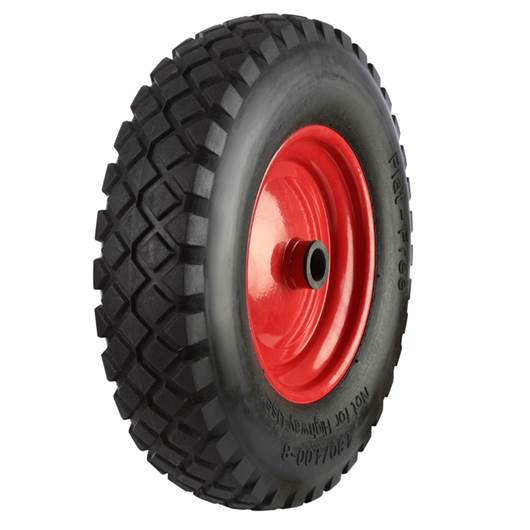 Picture of Black Pneumatic Tyred Wheels With Coloured Metal Centres
