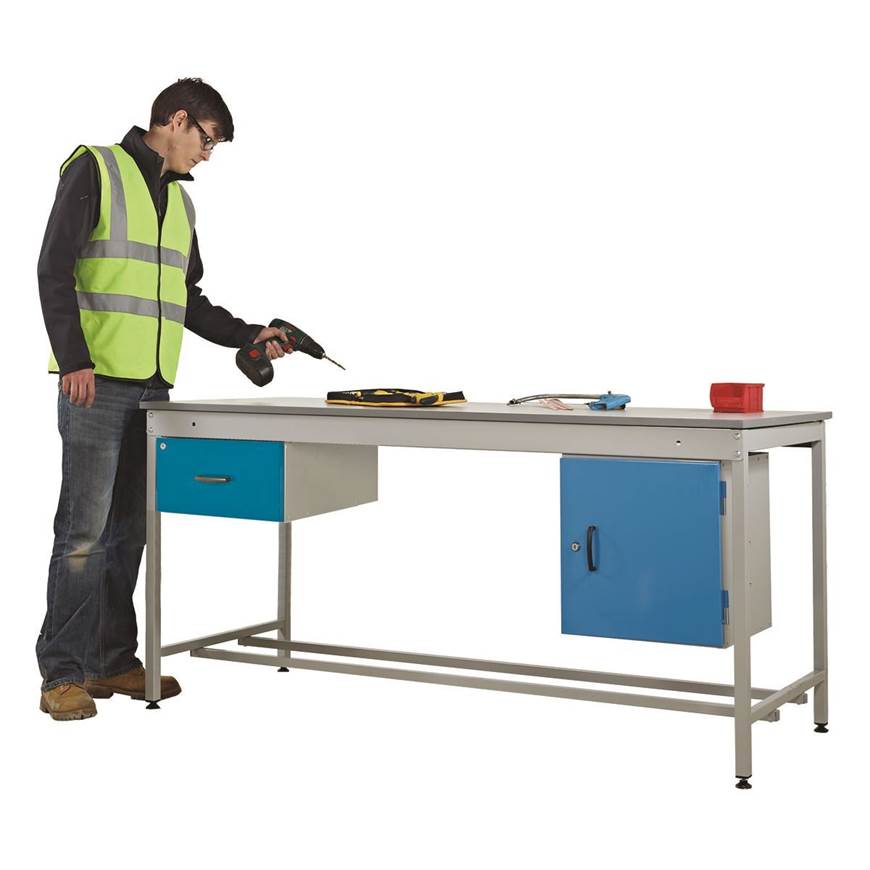 Picture of Taurus Utility Workbench with Single Drawer & Cupboard - From Stock