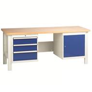 Picture of Heavy Duty Workbenches with 3 Drawer Set & Cupboard Unit